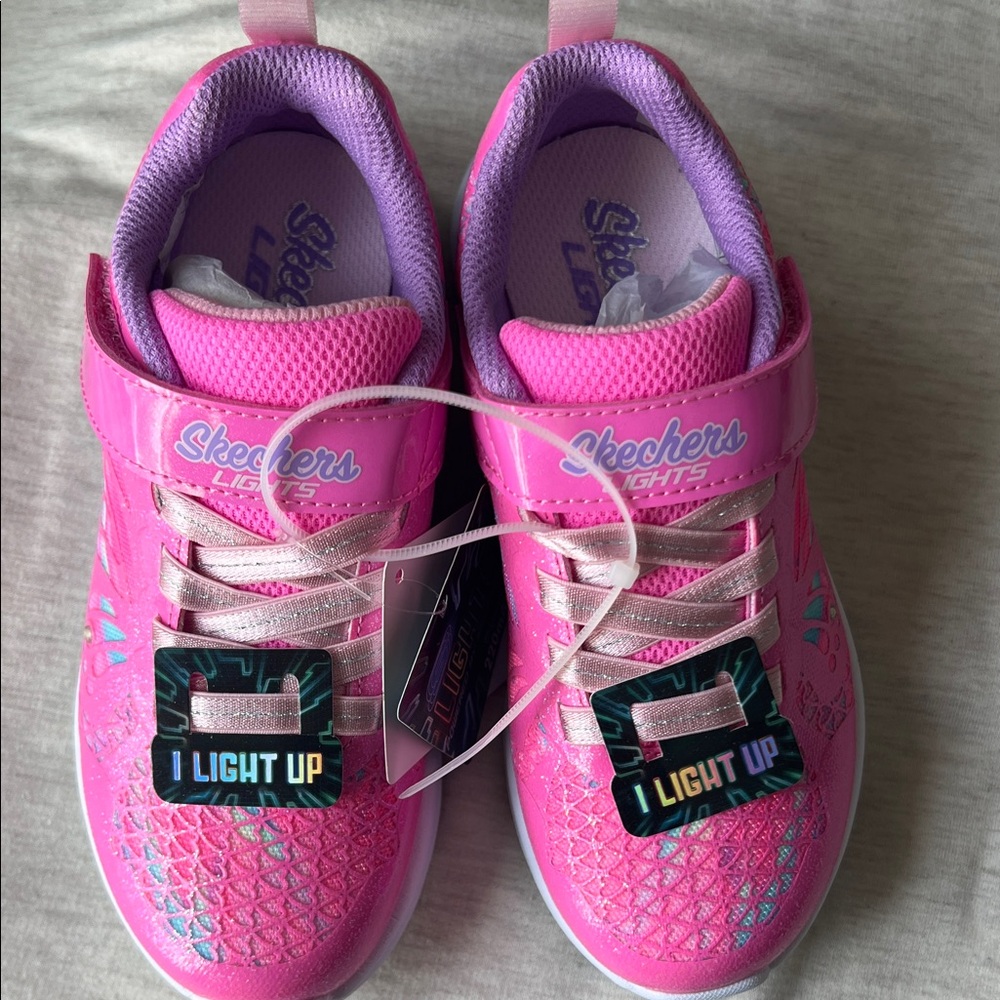 Skechers Kids' Vibrant Pink and Purple Light-Up Sneakers